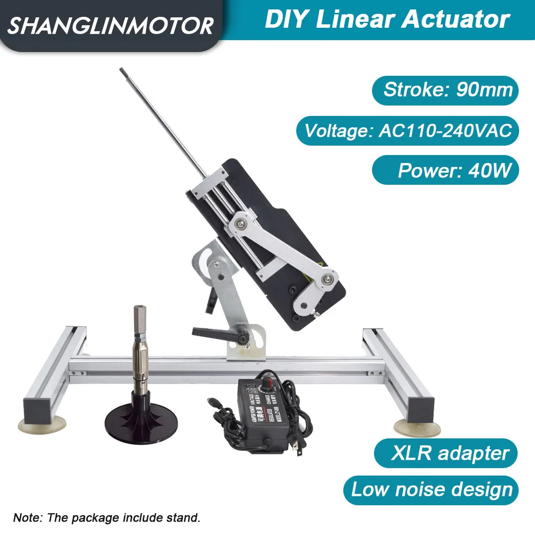 90mm Telescopic Rod AC Power Supply Aluminum Alloy Stand Move Travel 9cm Rated Speed 280rpm