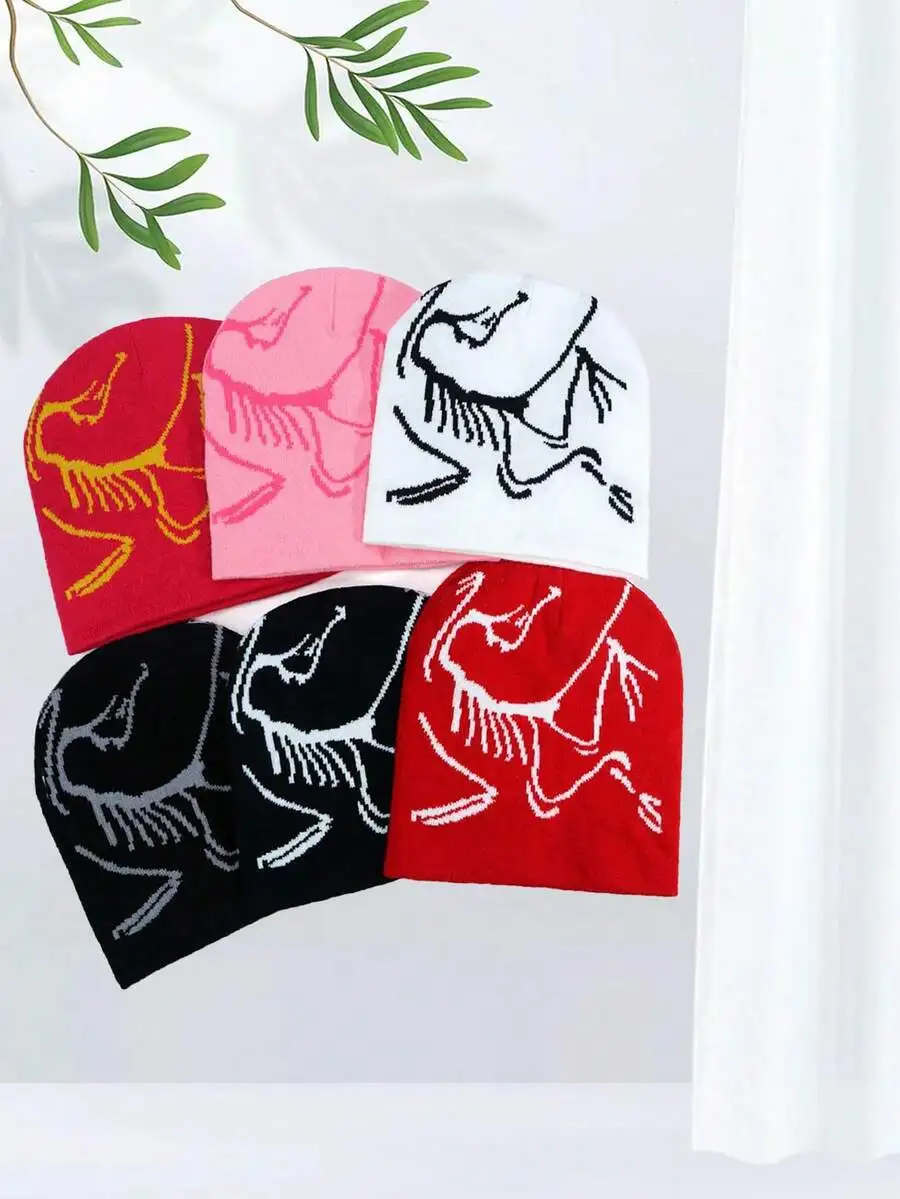 Unisex Casual Jacquard Knit Beanie Hat
