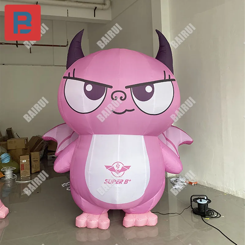 

Inflatable cartoon pink standing Little Devil Model Qixi IP romantic atmosphere decorated mall atrium light advertising