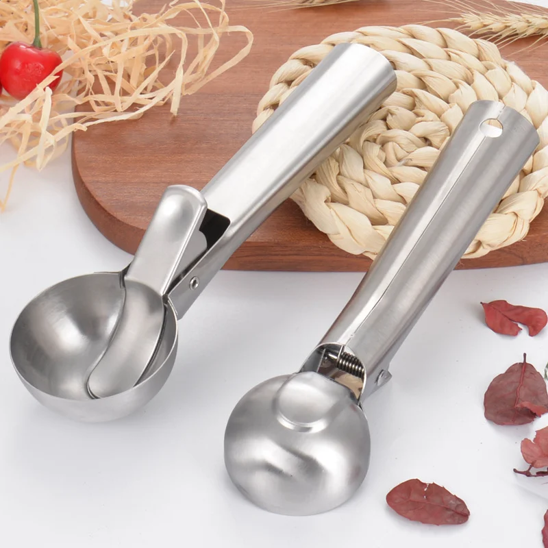 Stainless Steel Ice Cream Scoops, Ice Cream Scoops, Watermelon Baller, Non-Stick Fruit Dessert Spoon, Kitchen Tools