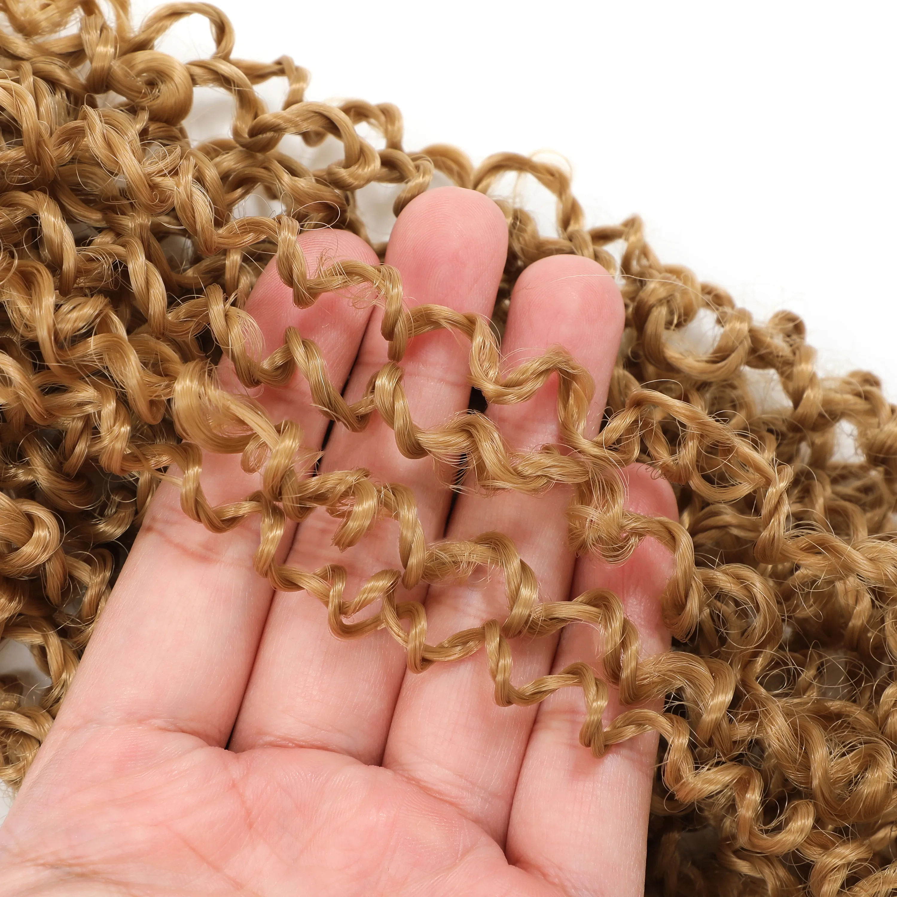 Vorgefertigte Passion Twist Crochet Haare 10 Zoll Synthetisches Flechthaar Einfach zu Installierende Boho Lockige Schutz-Haarverlängerungen für Frauen – Detail 4