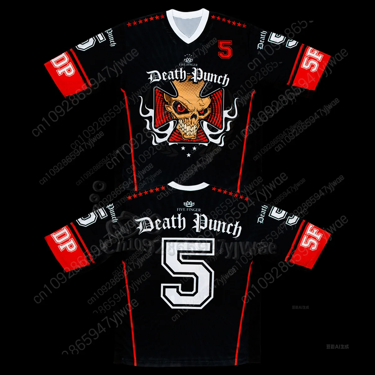 5FDP خمسة أصابع الموت لكمة الجمجمة تي شيرت ثلاثية الأبعاد مطبوعة عادية قصيرة الأكمام بحار طوق المحملة حجم كبير للرجال النساء تي شيرت