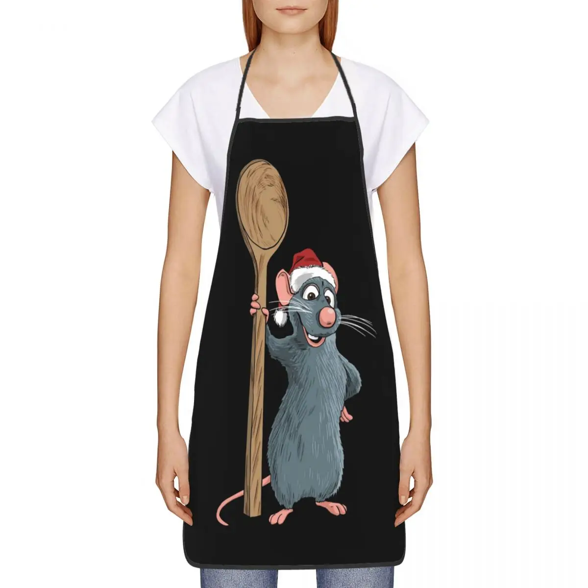 Unisex Remy Ratatouille Christmas Apron Kitchen Chef Cooking Baking Bib Men Women Cartoon Tablier Cuisine for Painting