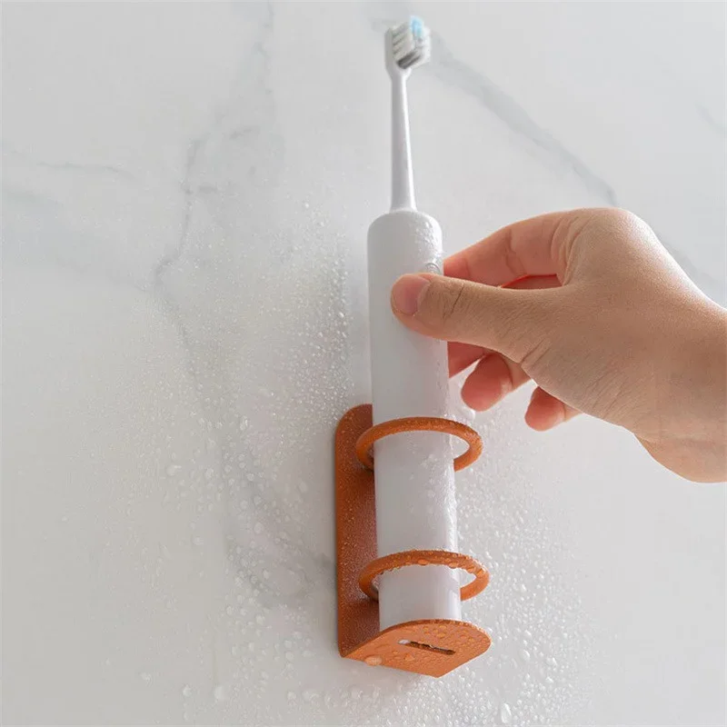 Wall Mounted Electric Toothbrush Holder No Drilling Adhesive Storage Shelf for Bathroom Razor Toothbrush  Organizer Punch-Free