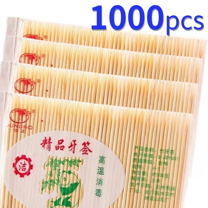 

1000/100Pcs Natural Bamboo Toothpick Wood Bamboo Picks Double Headed Home Restaurant Hotel Toothpicks Teeth Cleaning Tools