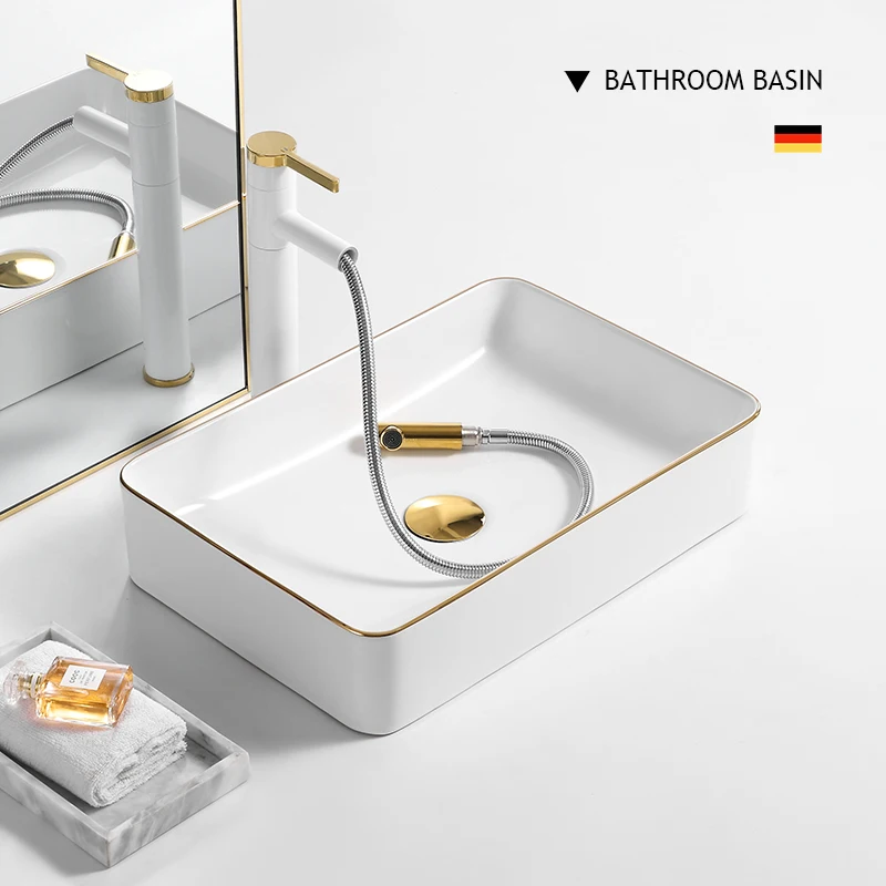 

European light luxury Phnom Penh table basin, bathroom ceramic wash basin, household balcony high value face wash basin