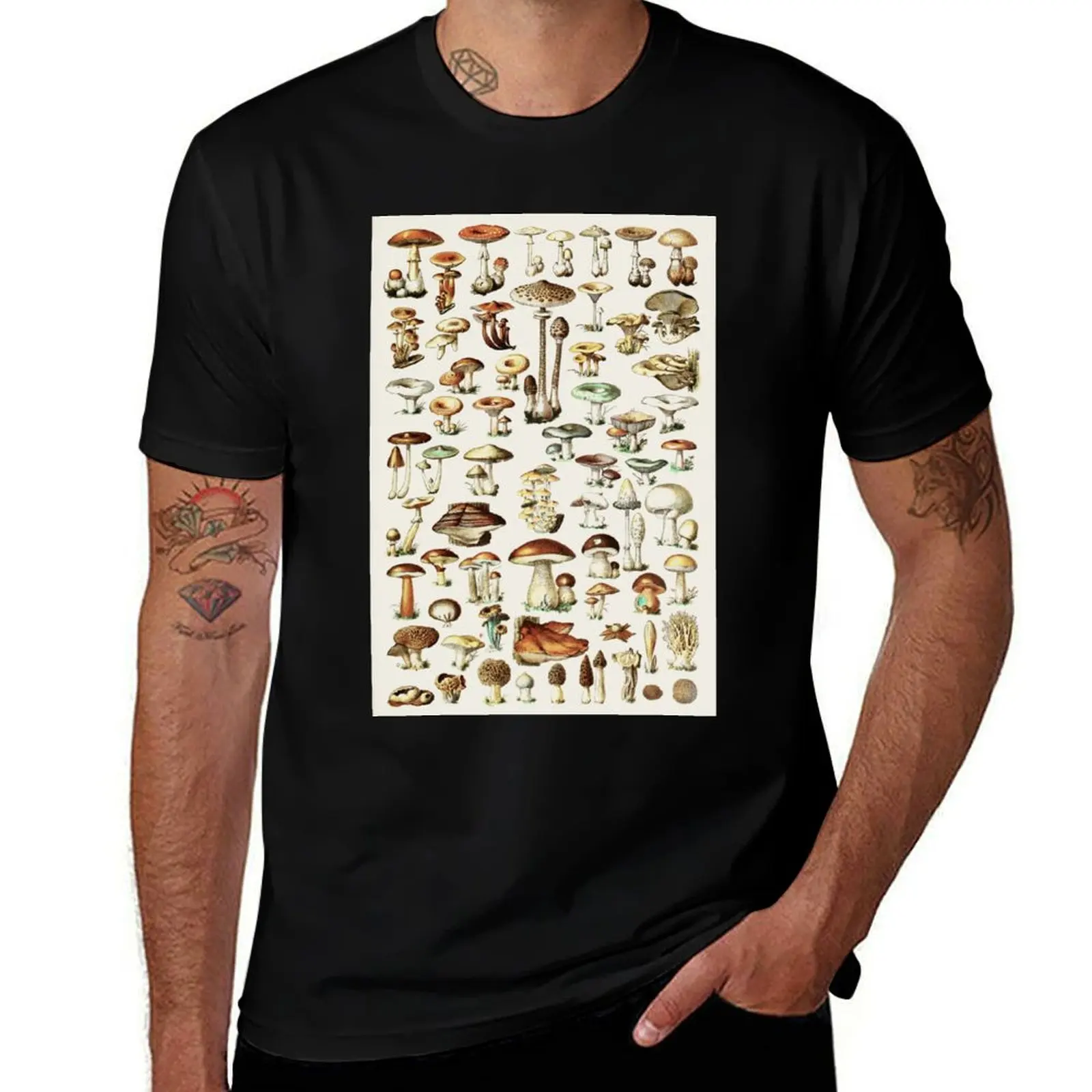 

Champignon I Vintage French Mushroom Chart by Adolphe Millot T-Shirt customs design your own plus size men clothing