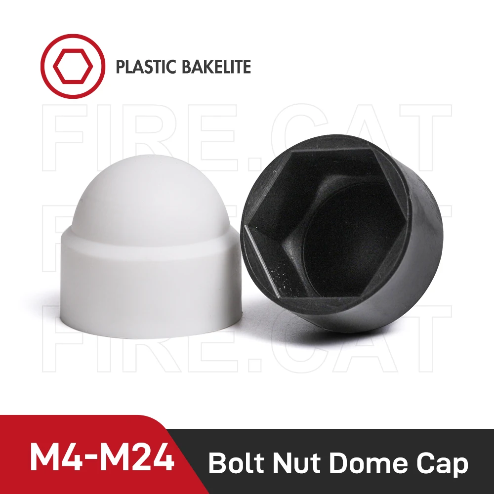 M4 M5 M6 M8 M10 M12 M14 M16 M18 M20 M22 M24 Hexagon Bolt Nut Dome Cap Plastic PE Black White Covers Protection for Bolts Nuts