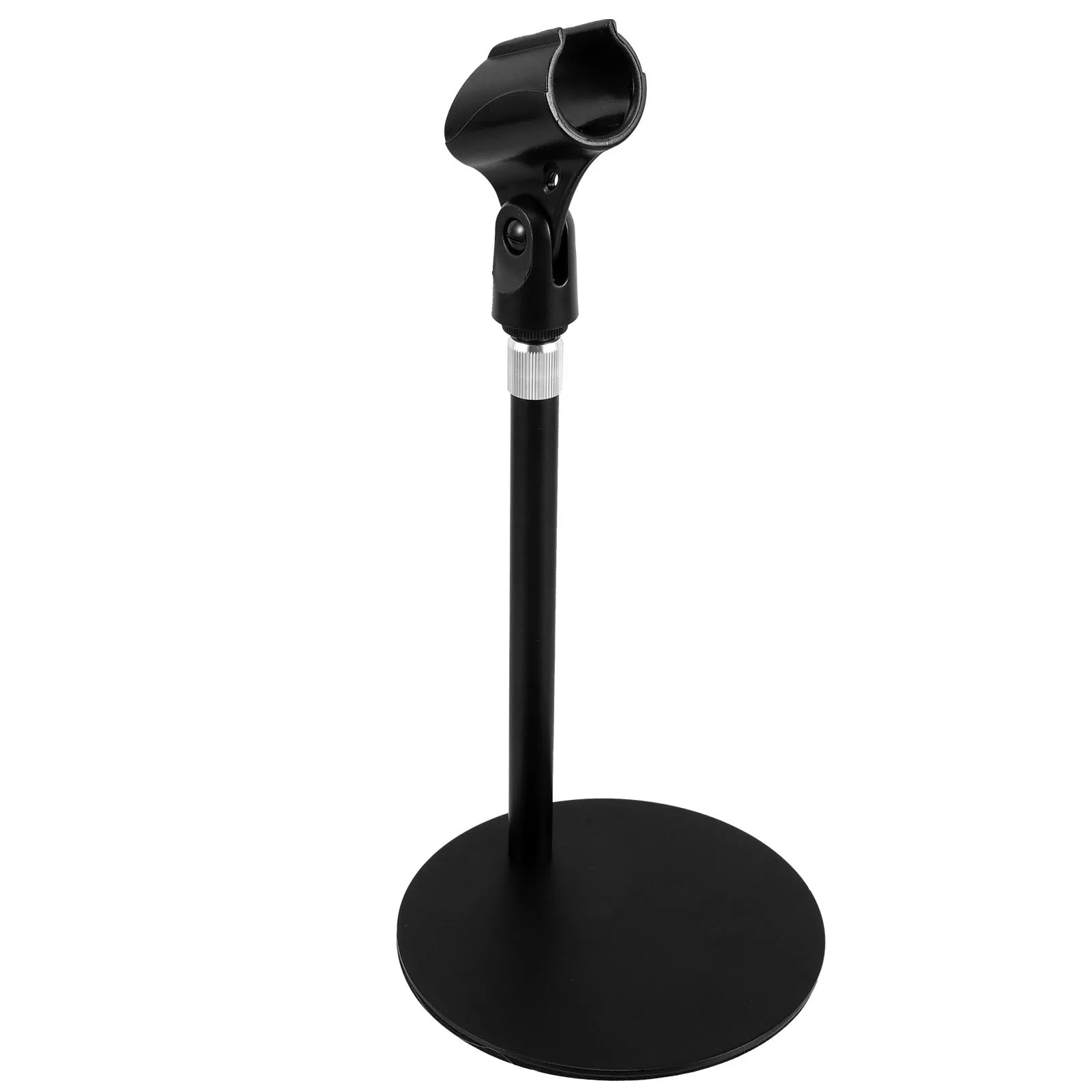 

Compact Desktop Mic Stand Adjustable Telescopic Mini Table Mic Stand Round Weighted Base Desk Microphone Support for Studio