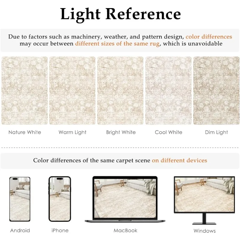 Runner Rug Beige Modren Neutral Hallway Kitchen Farmhuose Area Rug Bedroom Side Indoor Carpet Non Slip Low Pile Sof