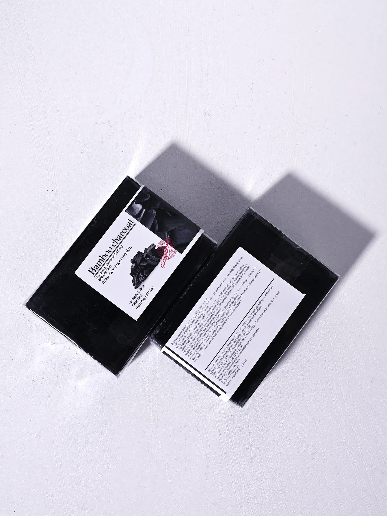 100g Bamboo Charcoal Soap Natural Organic Activated Charcoal Private Label Handmade Blackhead Removal Whitening Black Soap - Image 4