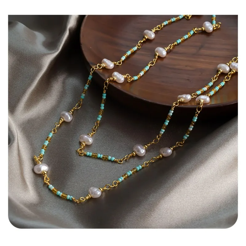

Autumn Winter Long Classic Retro Freshwater Pearl Necklace for Women Versatile New Chinese Light Luxury Niche Design Necklace