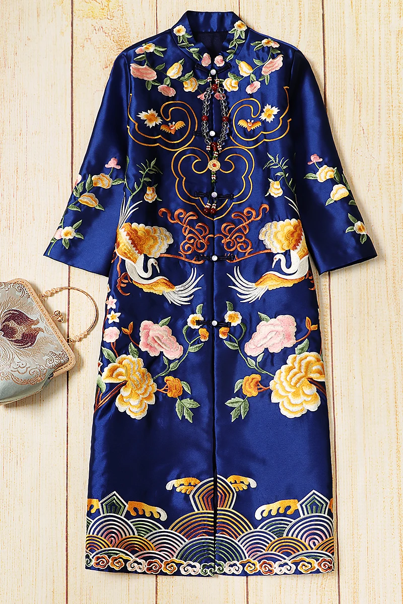 Windbreaker dress Chinese style Spring and Autumn national style embroidery cosplay hombre  costume danse femme