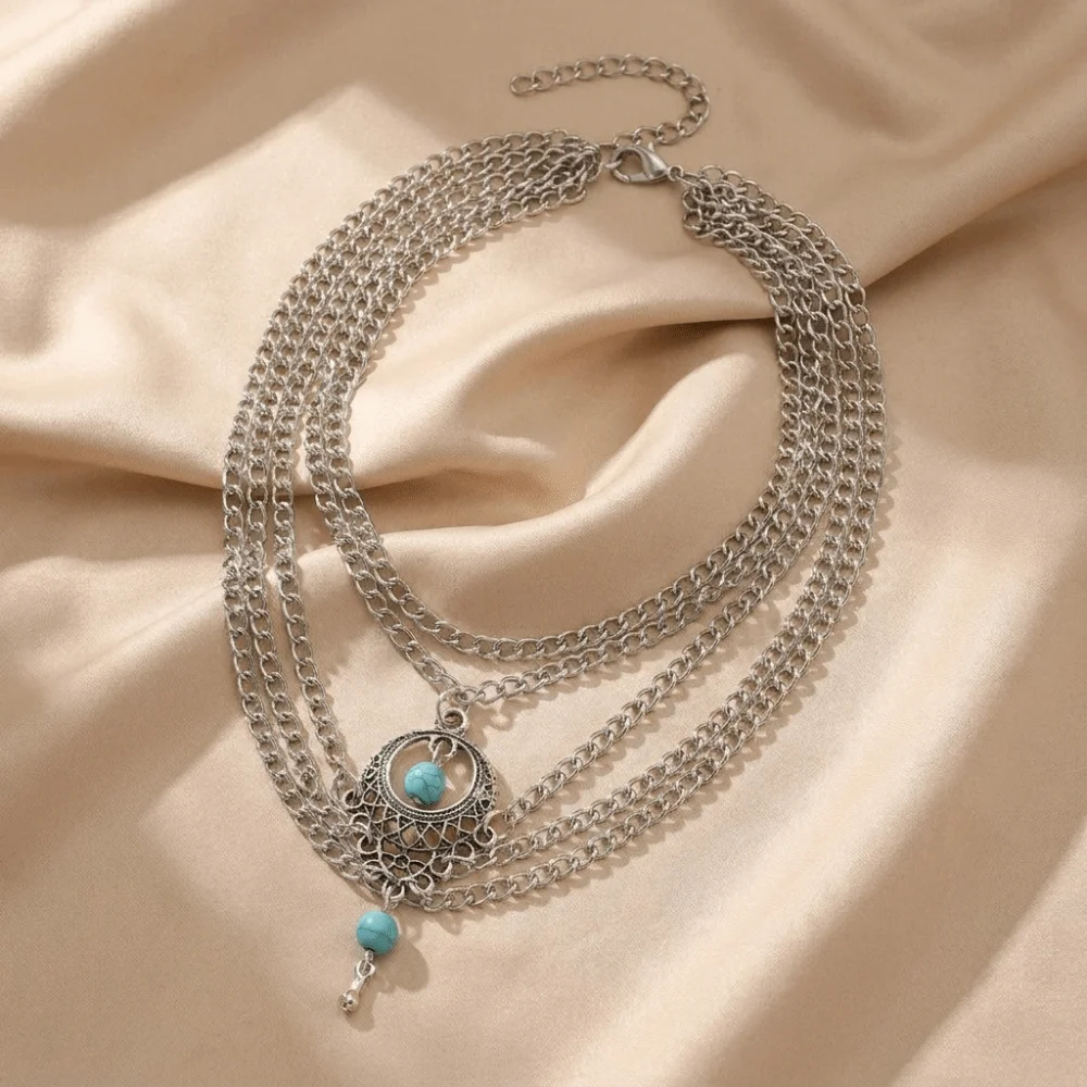 New Bohemian Style Hollow Anklet Handmade Retro Style Turquoise Foot Chain Adjustable Stackable Foot Jewelry Vacation