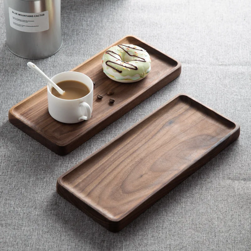 Rectangle North American Imported Black Walnut Coffee Tray Snack Tray