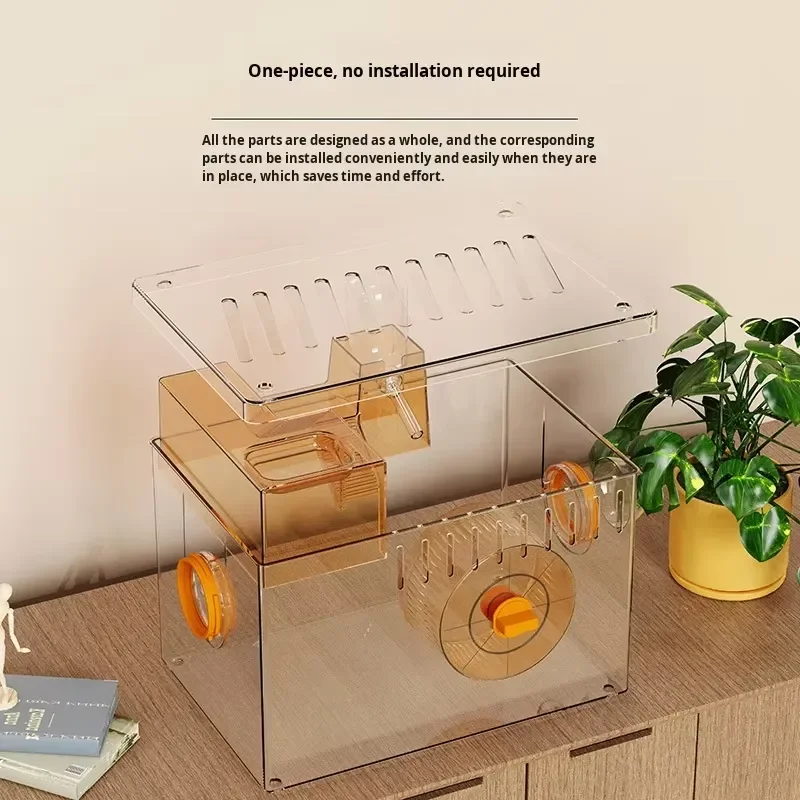 Modern Hamster Cage Full Set with Plastic Tray Tunnel Villa Breeding Box Small House for Golden and Dwarf Hamsters