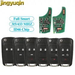 Jingyuqin Flip Keyless-Go Key 315/433MHZ ID46 per Chevrolet Aveo Cruz Camero Malibu Buick Encore Verano Opel Full Smart Fob