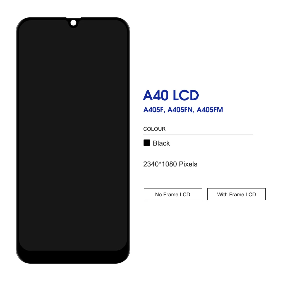 Дисплей для Samsung Galaxy A40 A405 с рамкой, сменный ЖК-дисплей с сенсорным экраном и дигитайзером для Samsung A405F A405FN A405S