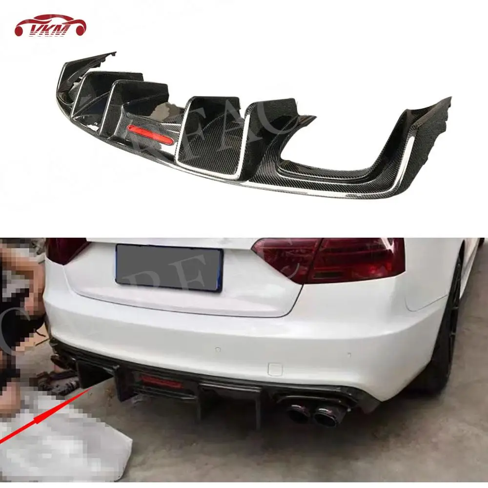 

Диффузор для заднего бампера из углеродного волокна для Audi A5 Sline S5 2008-2016, нестандартный диффузор для губ, спойлер, автомобильные аксессуары, K стиль