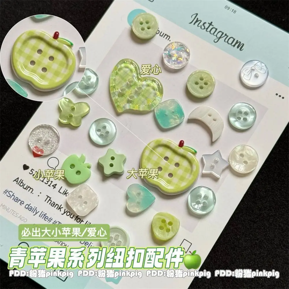 10pcs Colorful Apple Starfish Buttons Mixed Color Handmade DIY Baby Clothes Handbook Decorative Material Jewelry Accessories