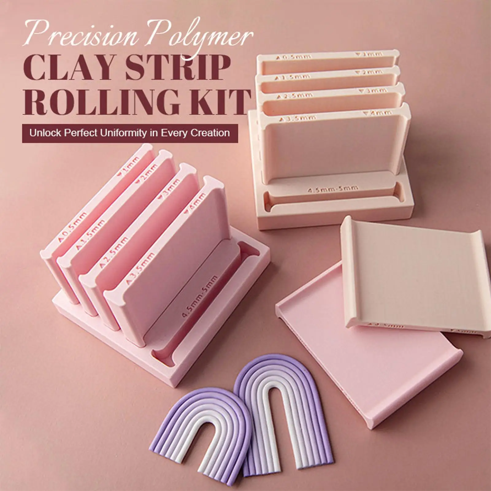 Clay Bead Roller Set Precise Control 5 Size With Storage Base Pottery Teaching Rolling Mud Stick Guide Tools For Jewelry Making