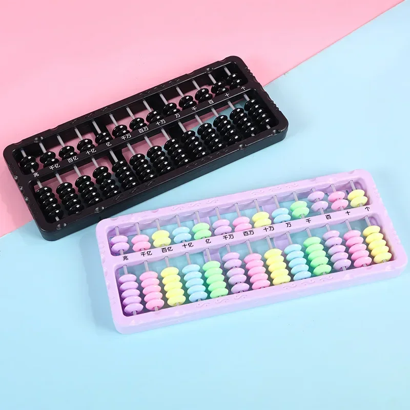 13 Column Portable Plastic Abacus Arithmetic Calculating Tool with Colorful Beads Children Educational Toys School Learning Aid