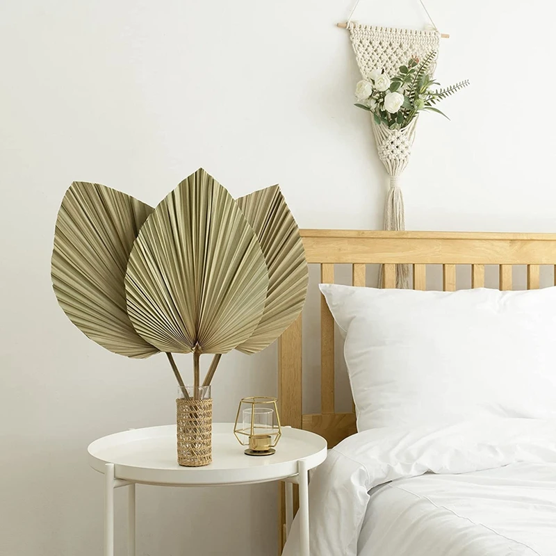 Dried Palm Leaves Room Decor 5 Pieces - 18Inch H X 10Inch W Large Natural Palm Leaf Decor For A Beautiful Boho Look