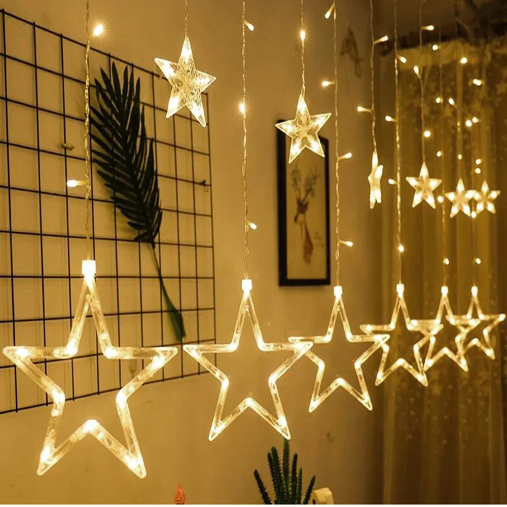 1PC High Light Romantic Stars Indoor LED Holiday Decoration Curtain Light