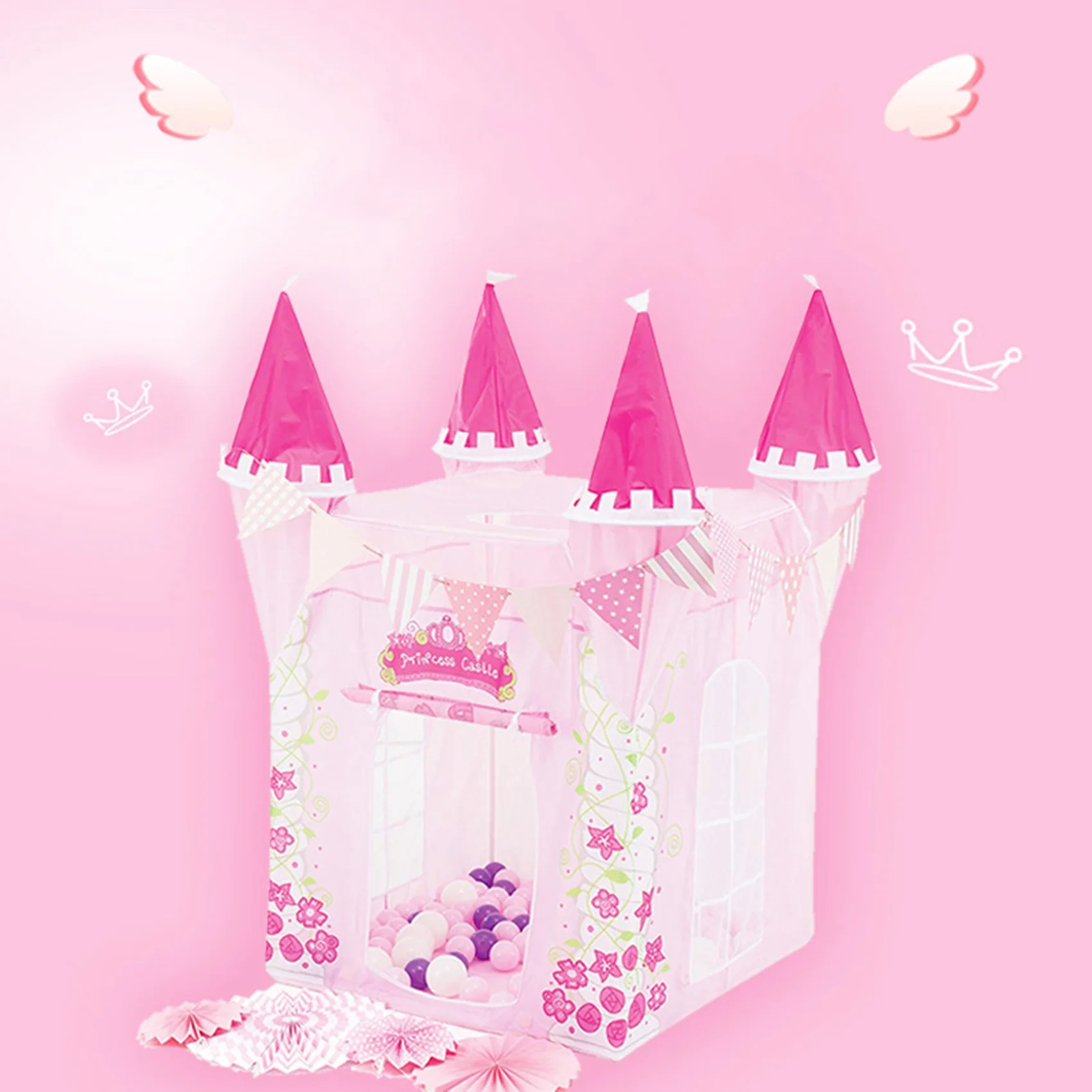 Child Tents Princess Castle Play Tent Girl Princess Play House Indoor Outdoor Kids House Play Ball Pit Pool Playhouse