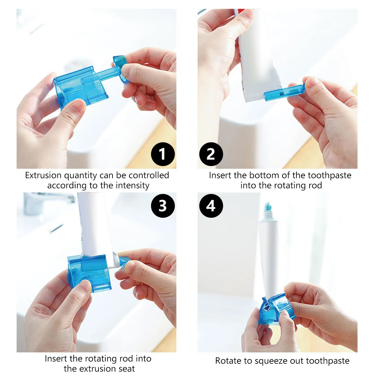 

3Pcs Manual Toothpaste Squeezer Dispenser Reusable Plastic Extruder for Bathroom Sink Organizer Space Saving Gadget