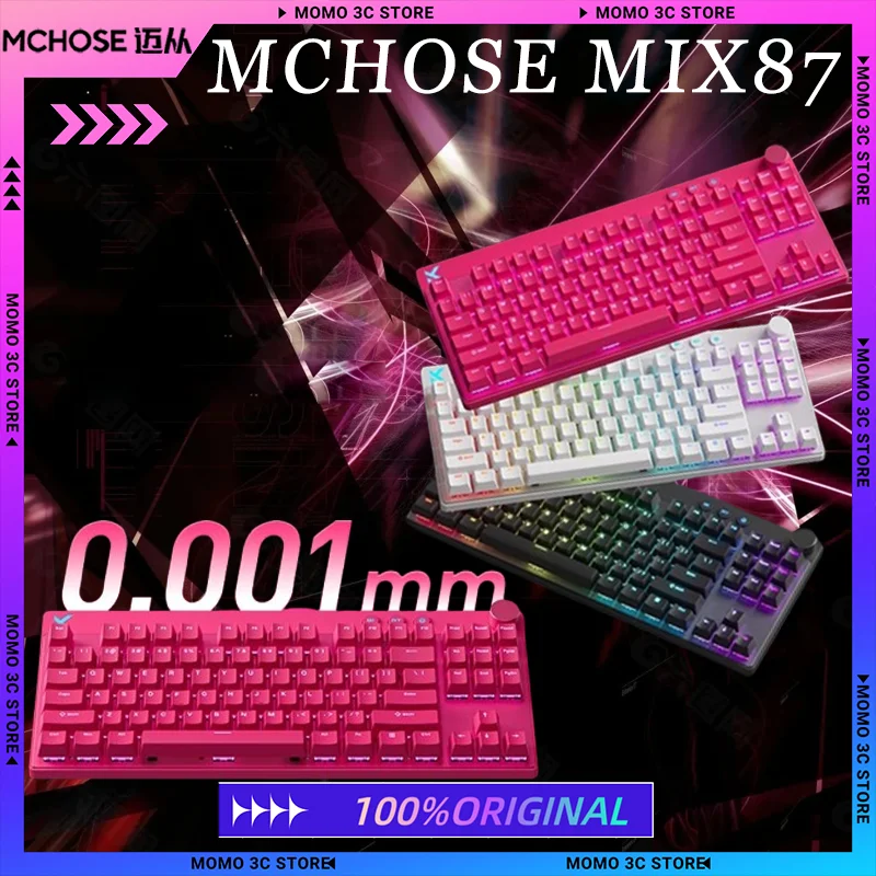 

MCHOSE MIX87 Магнитная клавиатура Магнитный переключатель 8k Скорость поката 256k Скорость сканирования Киберспорт RGB Механическая геймерская клавиатура с горячей заменой