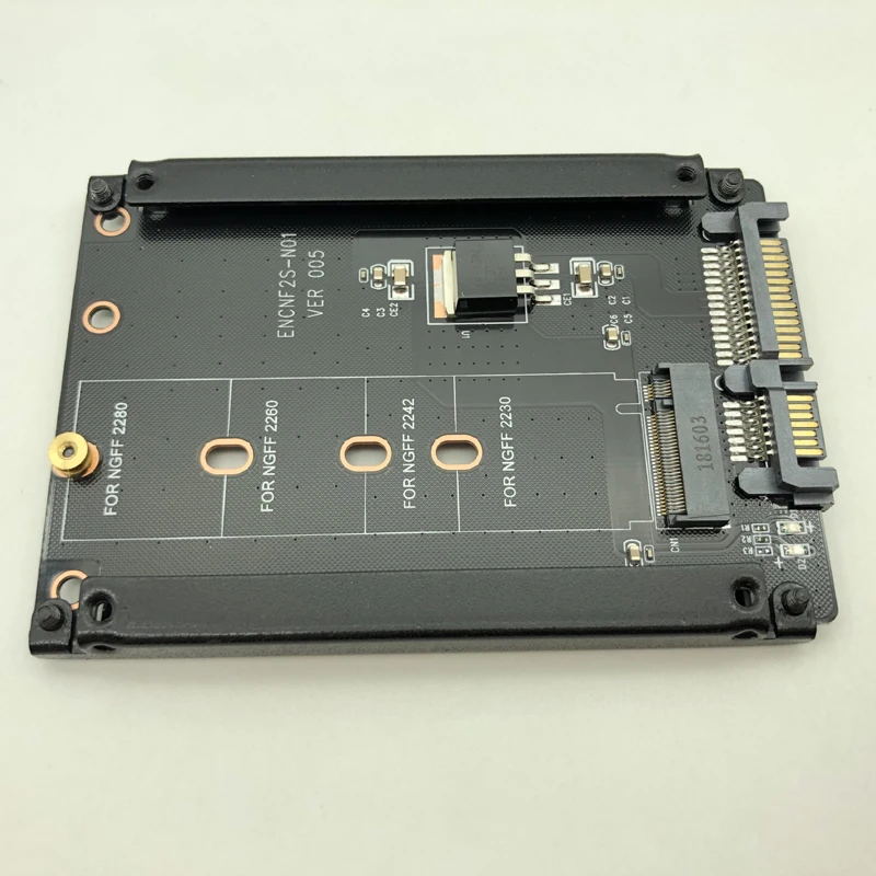 Metal Case B+M Sleutel M.2 NGFF SSD Naar 2.5 SATA 6Gb/s Adapterkaart Met Behuizing Socket M2 NGFF Adapter W/5 Schroef M.2 SATA Adapter