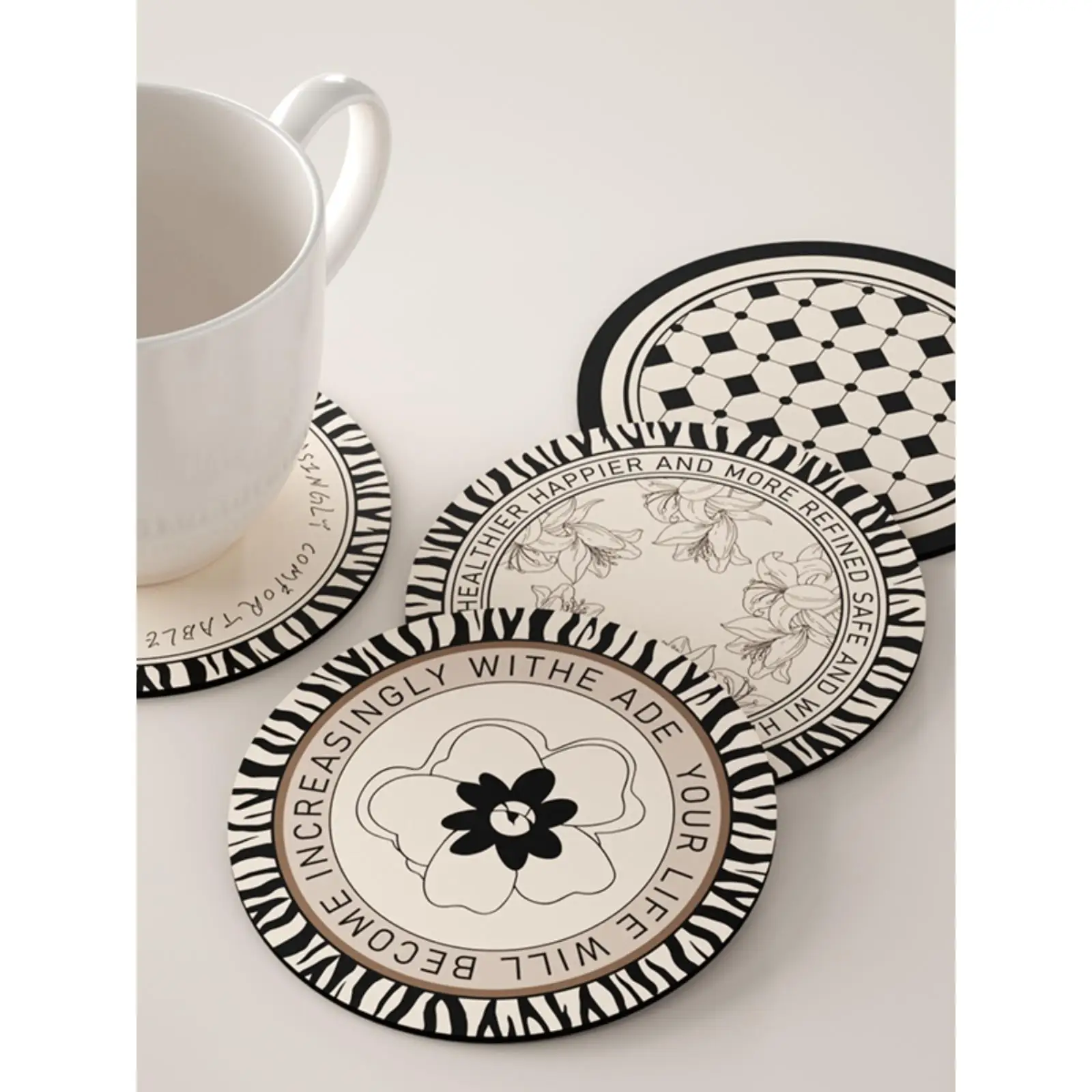 

T4kzi Ретро водопоглощающий коврик для чашки диаметром грязи, теплоизоляционный обеденный коврик, роскошный коврик для чаши Sensation, коврик для кофе, чашка для чая