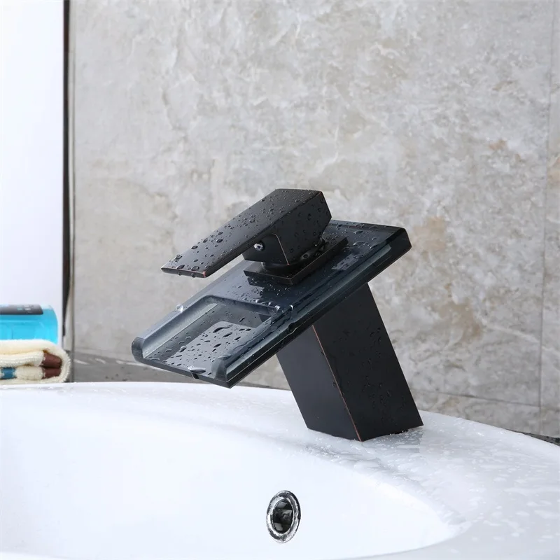 Ribbon Light Three-color Basin Hot and Cold Faucet Temperature Control Color Change Single Hole Under The Counter Basin Mixed
