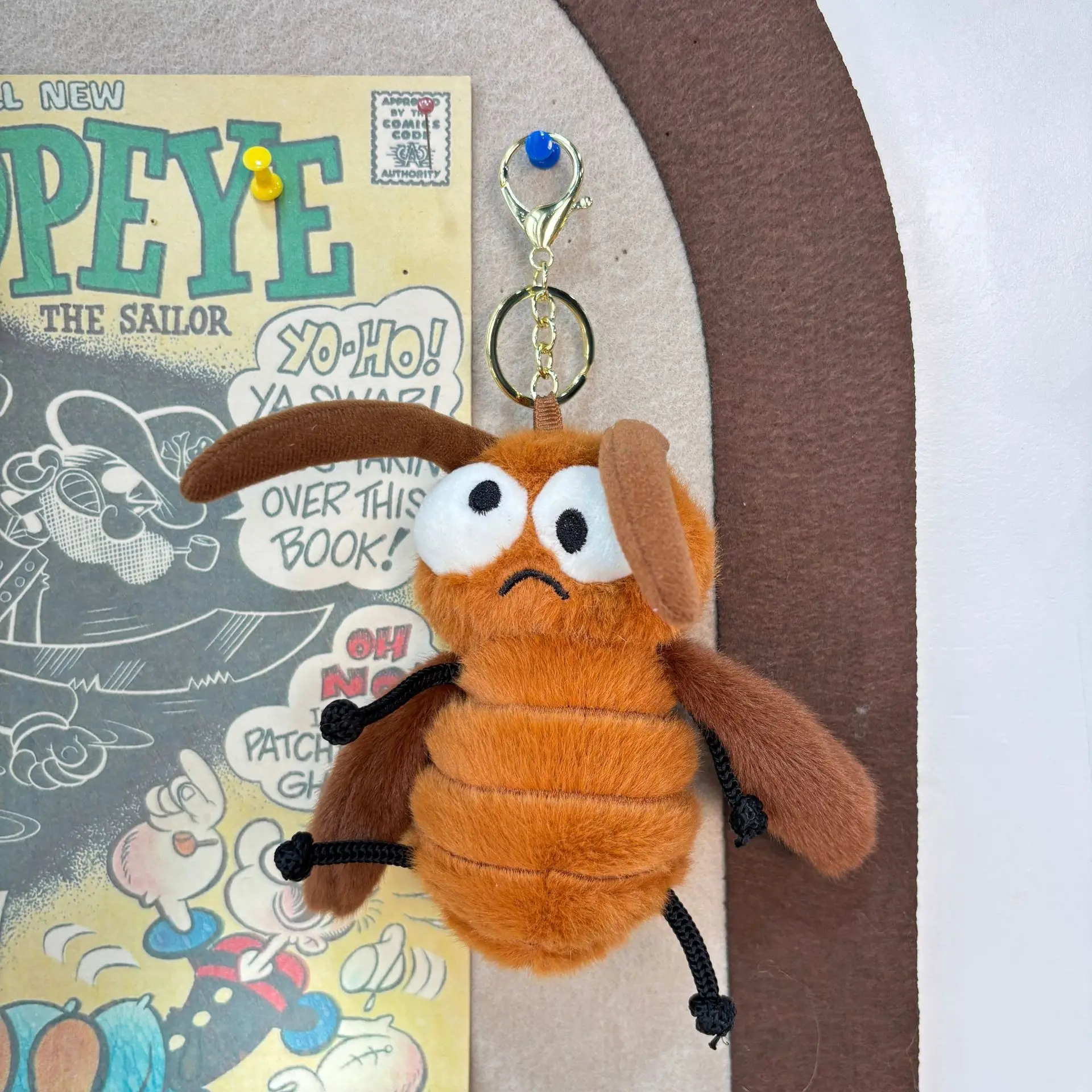 Cartoon Creative Insect Series Plush Doll Toys Lifelike Cute Caterpillar / Mosquito / Cockroach Plush Toy Pendant Keychain Dolls