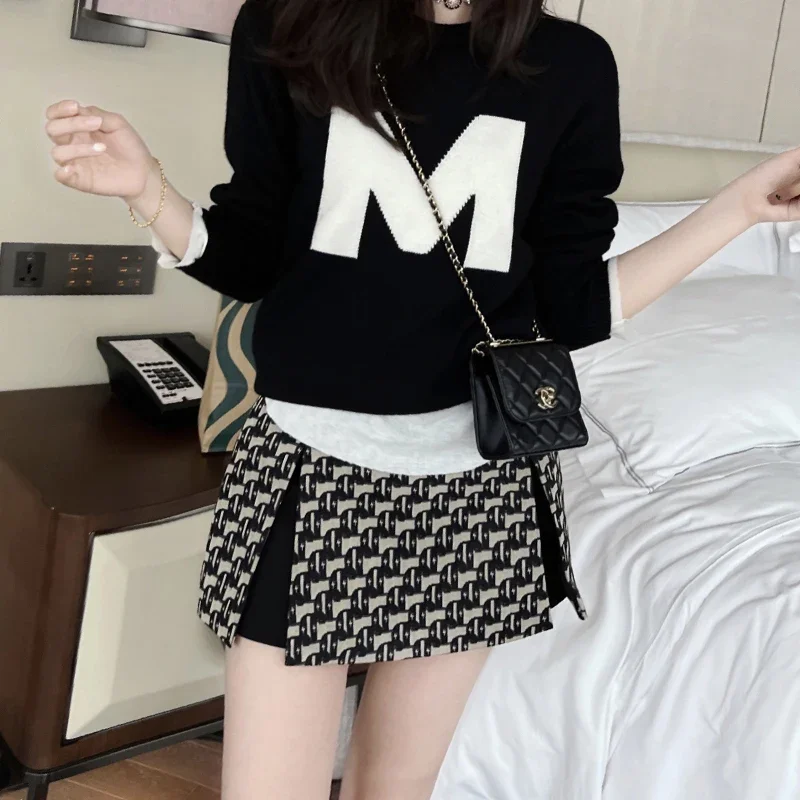 تنانير نسائية عالية الخصر ضيقة على شكل حرف a ذات ثنيات تنانير مكتب سيدة Jupe Mujer Faldas K610 ربيع جديد موضة الجاكار تنورة قصيرة