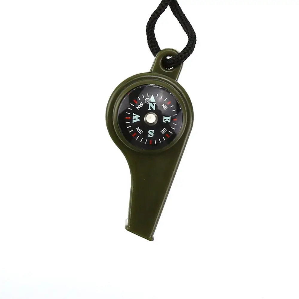 In 1 Whistle Compass Thermometer Multifunctional Outdoor Survival Tools Travel Camping Hiking Warning tools Nylon Neck Rope