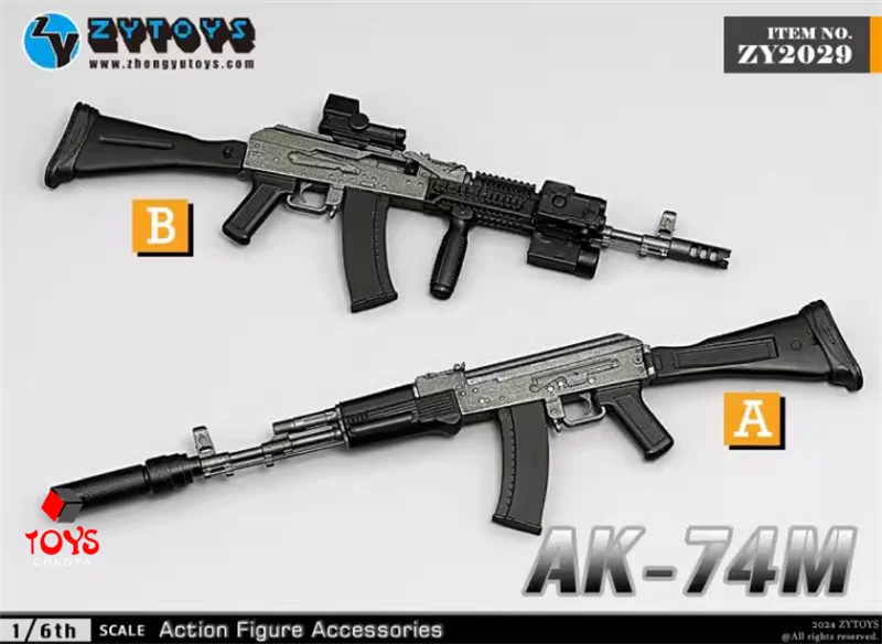 ZYTOYS ZY2029 broń w 1/6 skali AK74M Model 16cm żołnierz z karabinu szturmowego pistolet-zabawka zmieścić 12-calowe męskie figurki