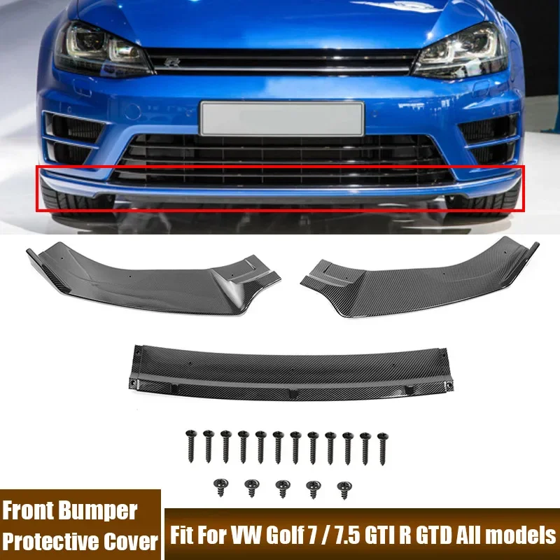 Front Bumper Protective Cover Fit For Volkswagen Golf 7 / 7.5 GTI R GTD Bumper Lower Lip Scratch Resistant Cover Car Accessories