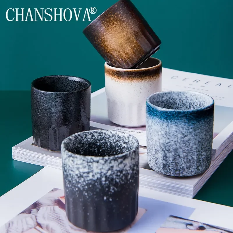 CHANSHOVA-Chinese Retro Style Porcelain Tea Cup, High Temperature Firing Ceramic Teacup, Color Glaze, Coffee Cups, H045, 100ml