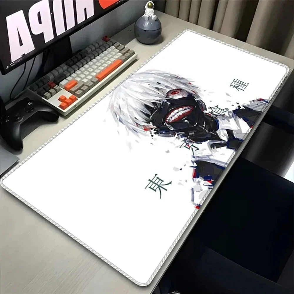 Tokyo Ghoul Kaneki Ken Anime Mouse Pad Black and White Gaming Desk Mat for PC Laptop Office Keyboard Rug Japan Accessories