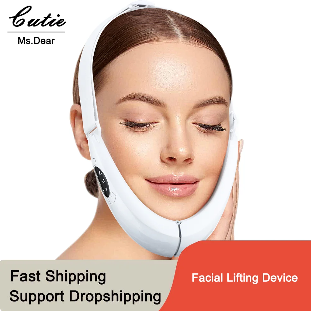

5-Modes Facial Microcurrents Massager Face Lifting Slimming Machine Skin Care Belt LED Photon Therapy Double Chin Reducer V-Line