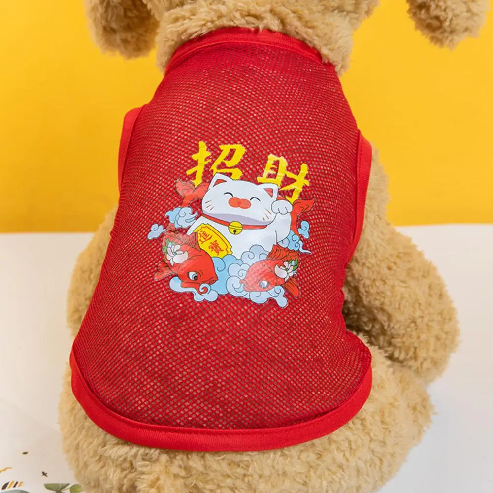 Summer Dog Vests Two-legged Round Neck Adorable Puppy Blouse Air Permeable Tear-Resistant Vibrant Color Pet Clothes For Home