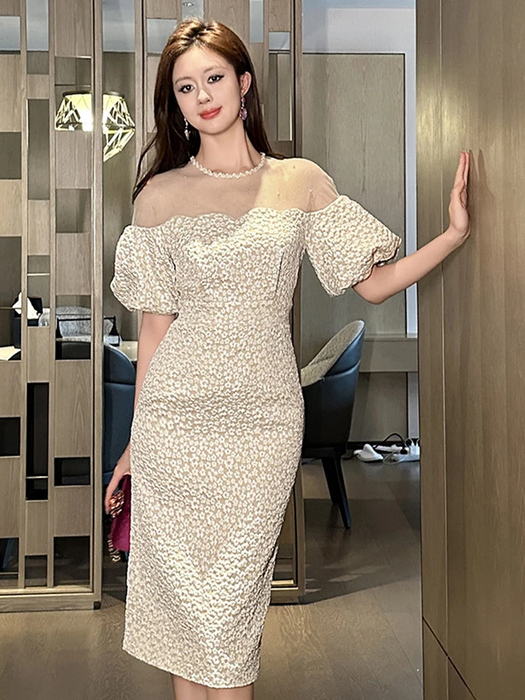 Elegante abito da sera formale francese da donna di lusso carino Midi compleanno abito femminile festa notturna fuori abiti banchetti abiti da donna