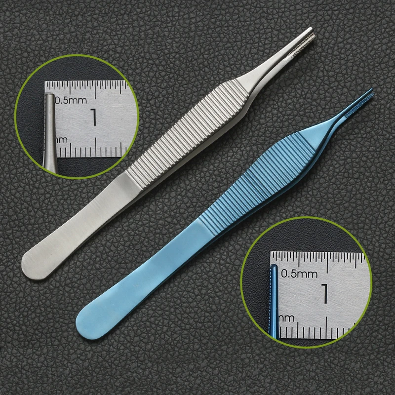 Cartilage tweezers Stainless steel long tooth tweezers Double head tissue tweezers Edson toothed tweezers Nasal tools