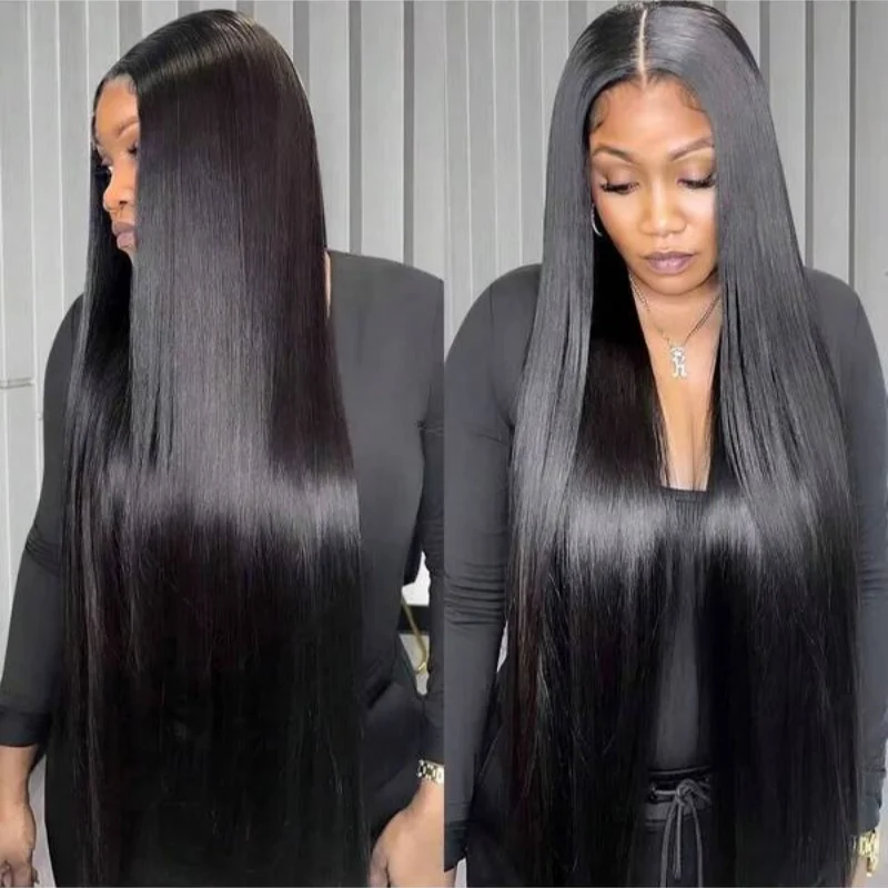 40 42 дюйма, прямые пучки человеческих волос, 1/3/4 шт., наращивание человеческих волос с двойным утком, бразильские волосы Remy для женщин, полная голова