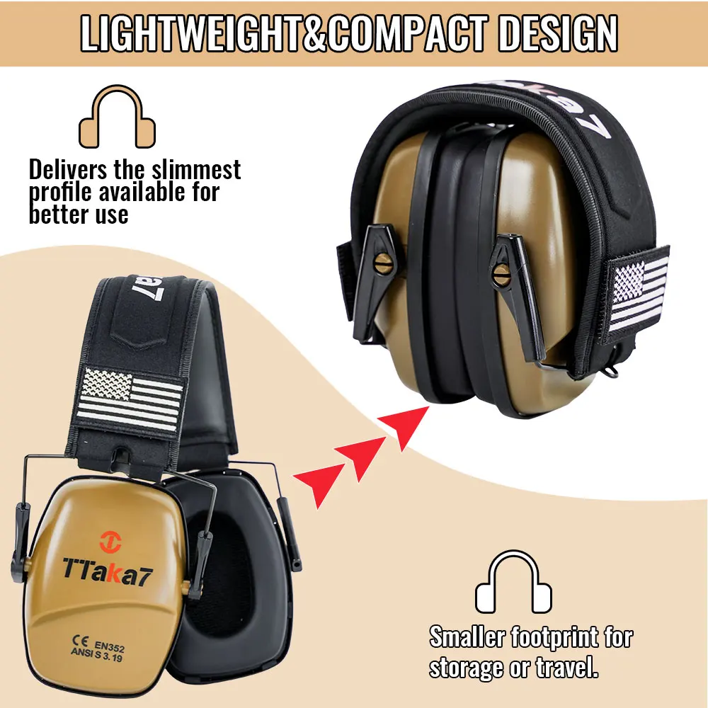 

Складные наушники с шумоподавлением для стрельбы, охоты, защита слуха, звукоизоляционные наушники для стрельбы, тактические