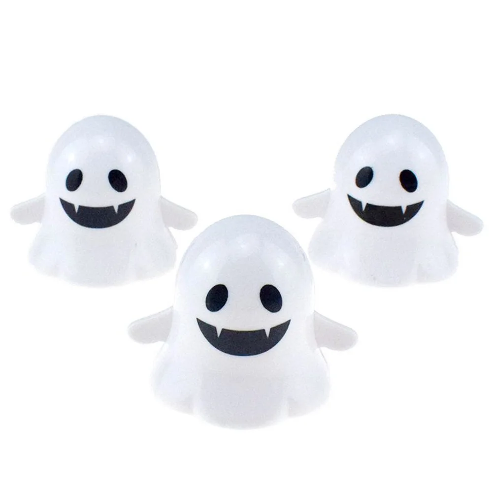 3pcs/bag Funny Cartoon Spooky Toys Creative Novelty Windup Chain Jumping White Ghost Halloween Christmas Windup Little Toy Gift