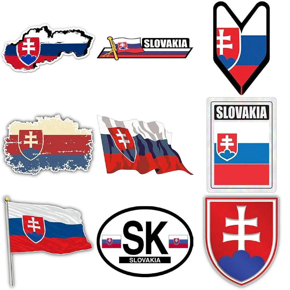 

SK Slovakia Flag Map National Emblem PVC Sticker for Decorate Window Motorcycle Van Car Bicycle Truck Off-road Decal Accessories
