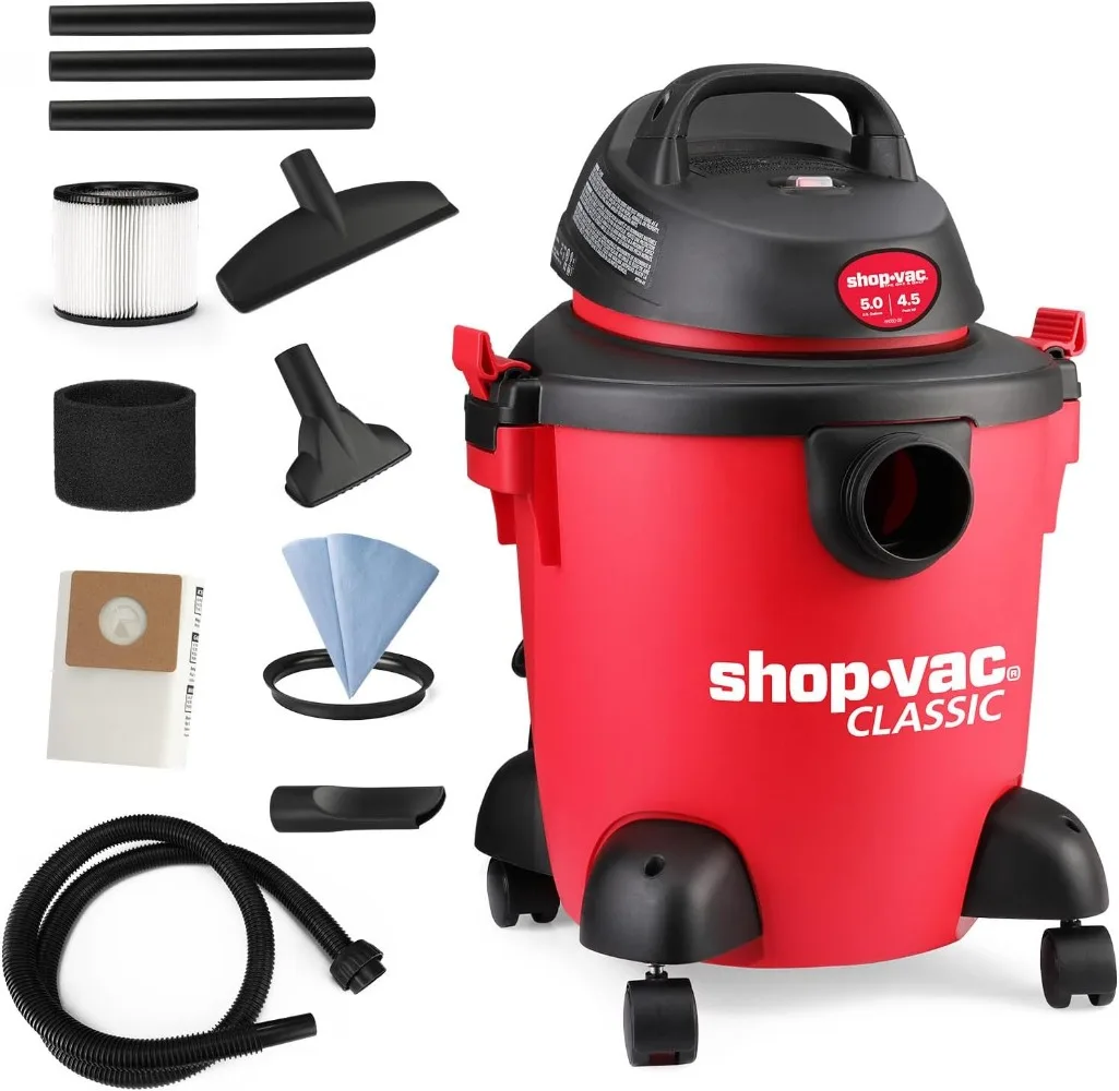 

5 Gallon 4.5 Peak HP Wet/Dry Vacuum, Portable Heavy-Duty Shop Vacuum 3 in 1 Function with Attachments for House, Garage